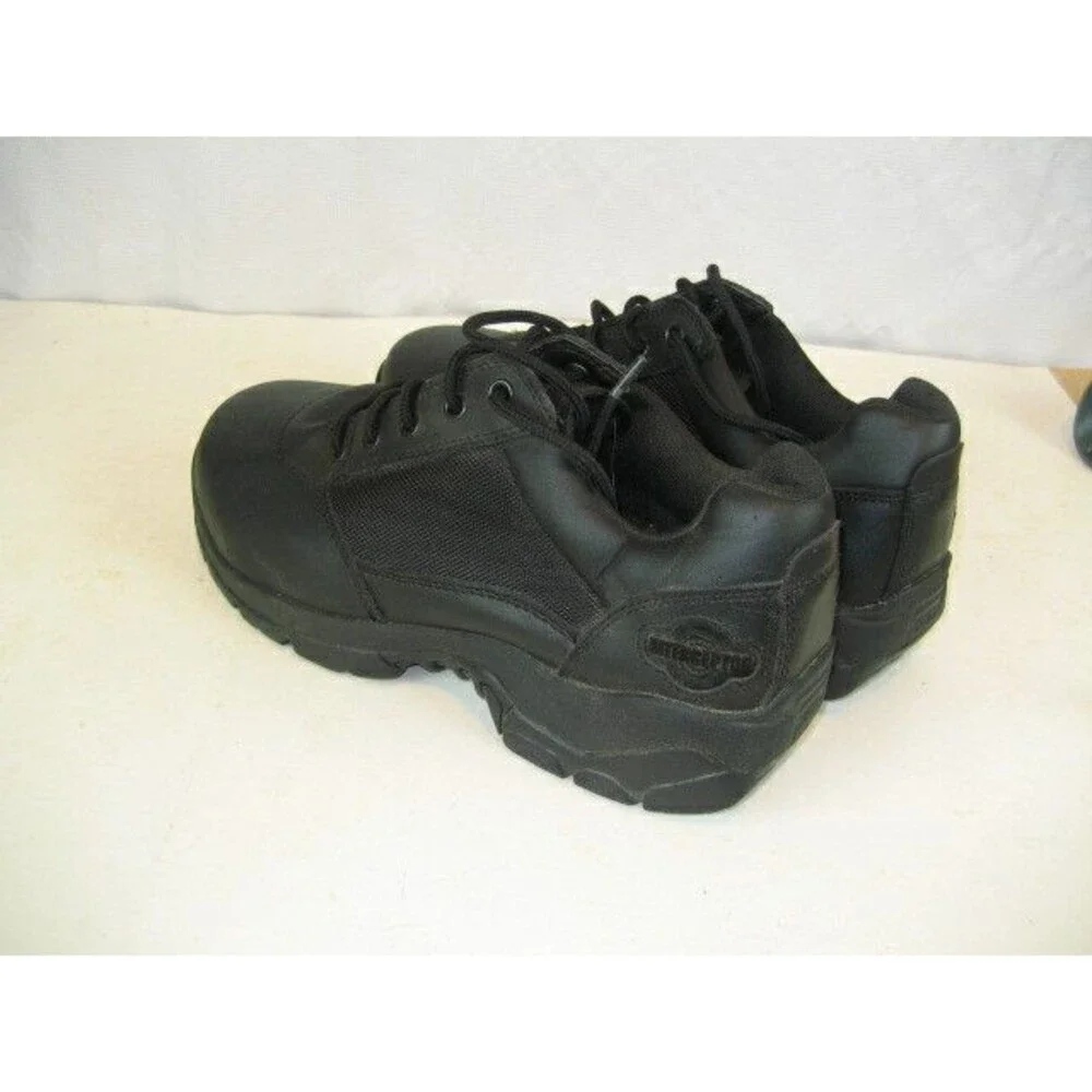 Mens Interceptor Industrial Tactical Black Leather Steel Toe Oxfords sz 9.5